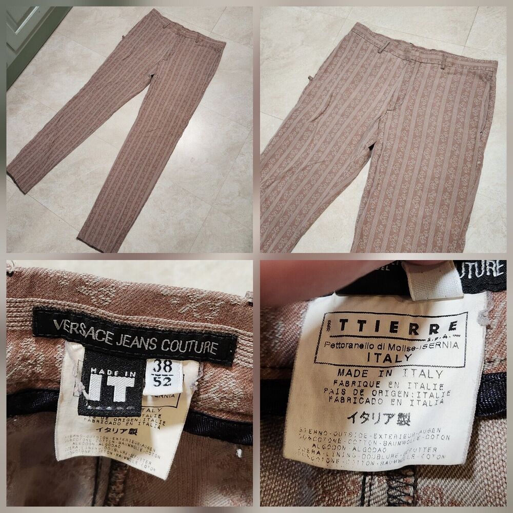 VTG Versace Jeans Couture Womens EU 38/52 Made In Italy Pants Formal Casual